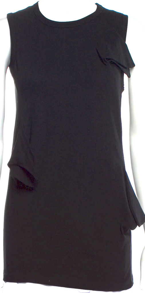 JOSEPH London. Black Cotton Crew Neck Sleeveless Top