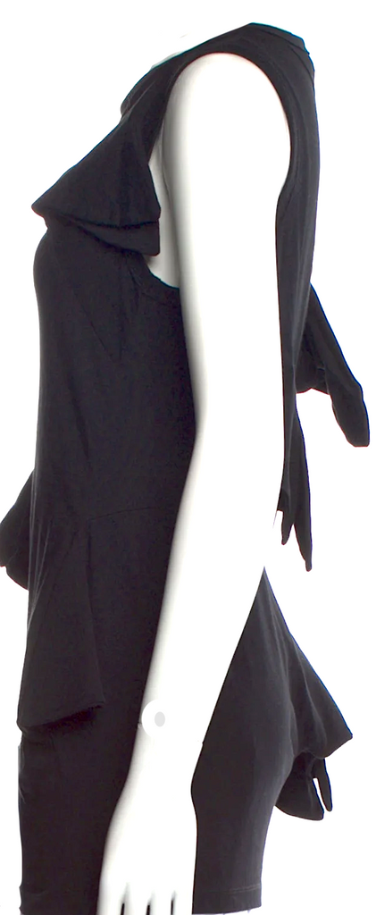 JOSEPH London. Black Cotton Crew Neck Sleeveless Top