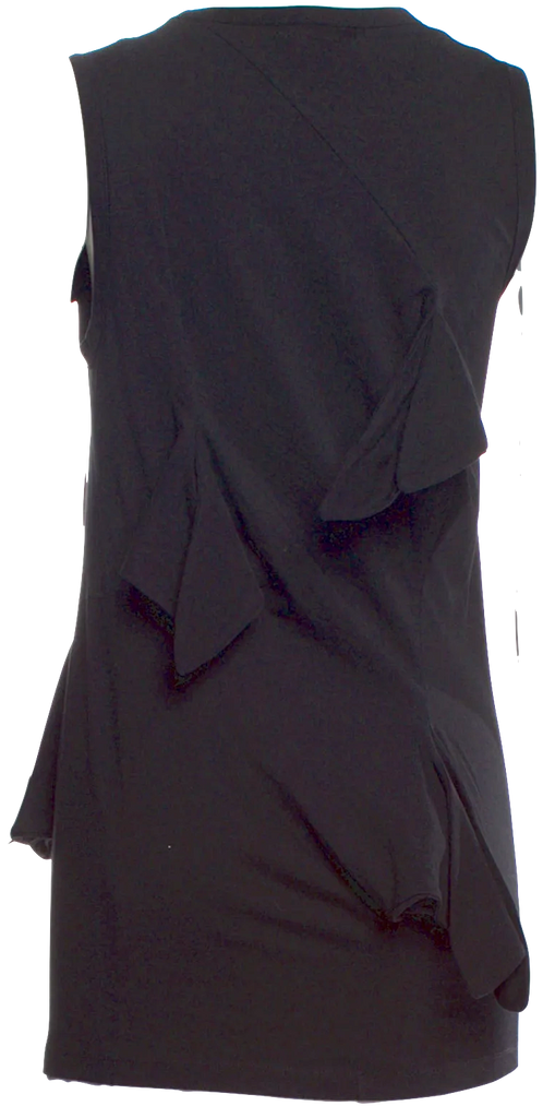 JOSEPH London. Black Cotton Crew Neck Sleeveless Top