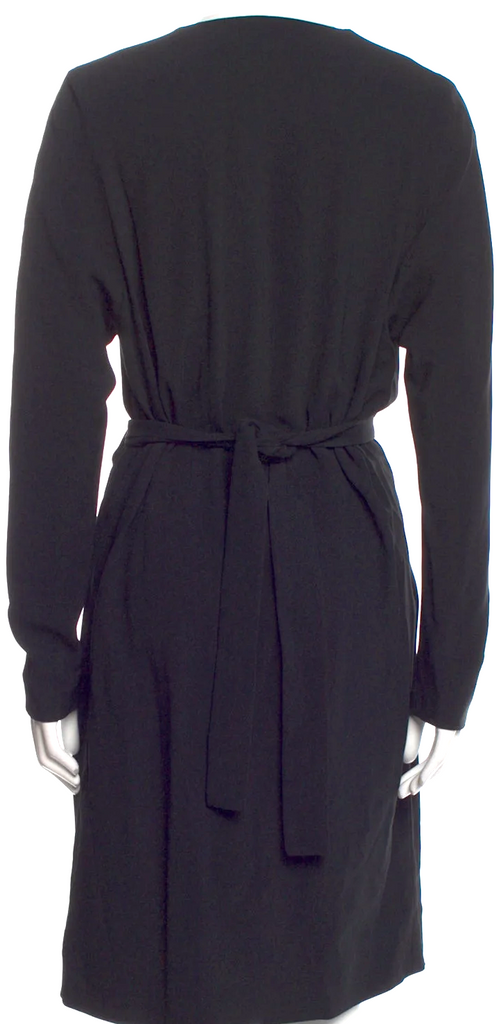 Joseph London. Black Plunge Neckline Knee-Length Dress