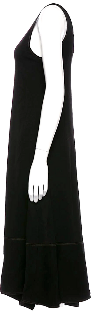Joseph LONDON. Black Acetate Blend V-Neck Long Dress
