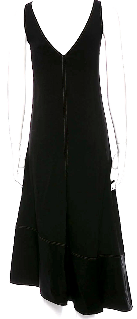 Joseph LONDON. Black Acetate Blend V-Neck Long Dress