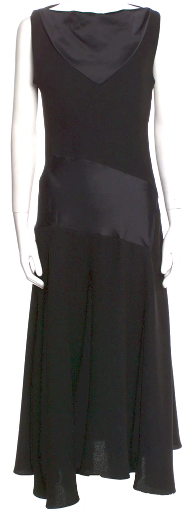 J.W. Anderson UK. (LOEWE). Black Viscose Blend Bateau Neckline Long Dress