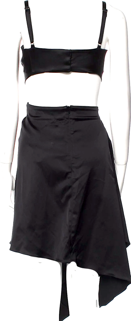 J.W. Anderson UK. Black Acetate/Elastane Square Neckline Long Dress