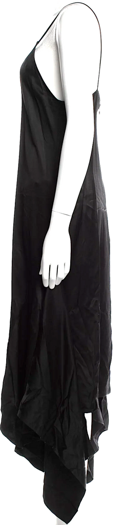 J.W. Anderson UK. Black Viscose V-Neck Midi Length Dress