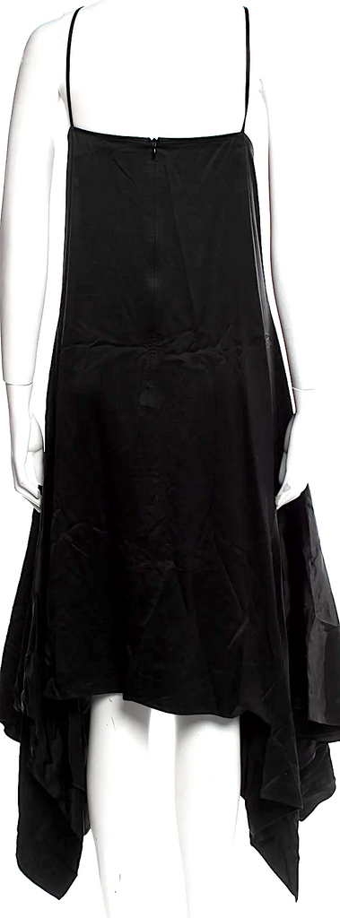 J.W. Anderson UK. Black Viscose V-Neck Midi Length Dress