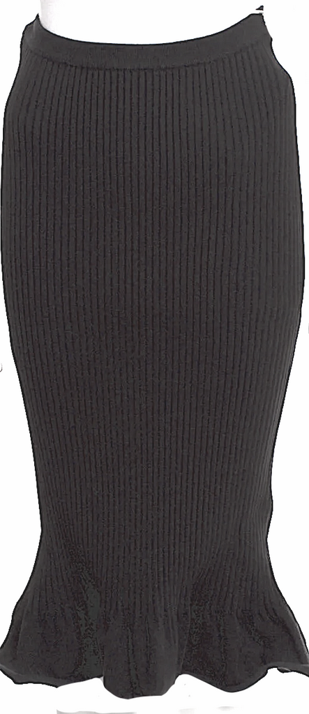 Khaite NYC. NEW W/TAG Black Wool Knee-Length Skirt