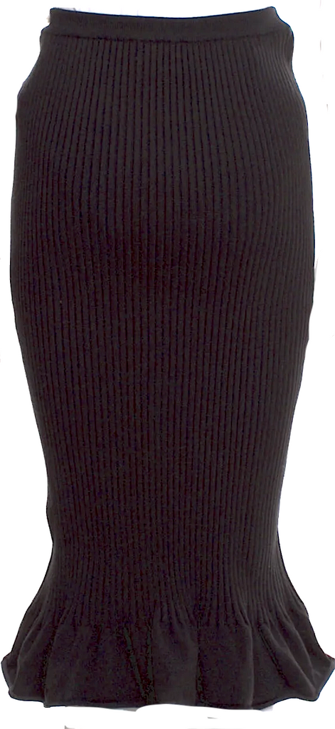 Khaite NYC. NEW W/TAG Black Wool Knee-Length Skirt