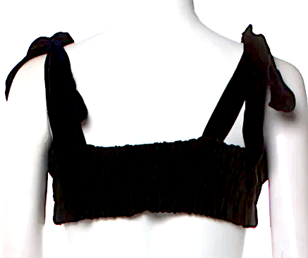 Khaite NY. Black Square Neckline Sleeveless Crop Top