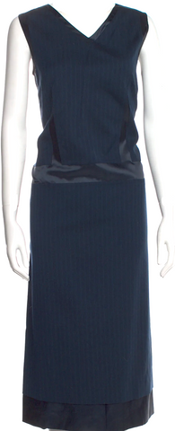 Maison Margiela Paris. MM6 Black Faux Leather Grommet Mini Shirt Dress