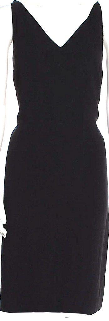 Maison Martin Margiela Paris. Black Acetate Blend, Beaded & Crystal Accents Knee-Length Dress