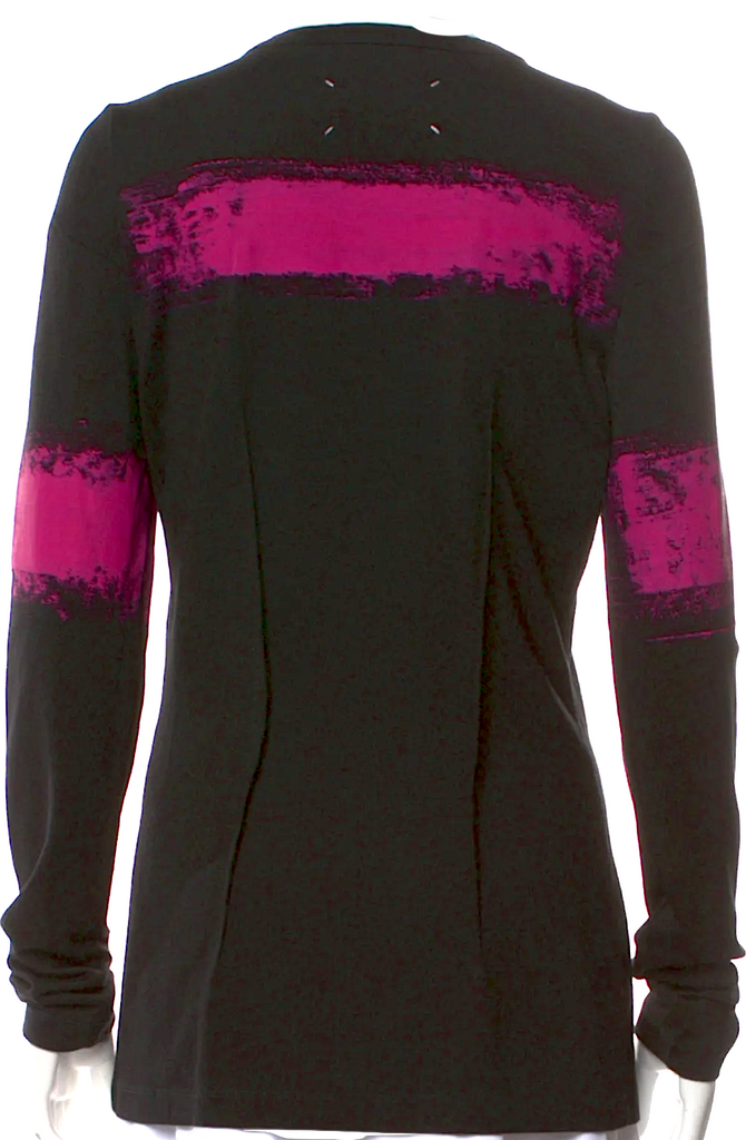 Maison Margiela Paris. Black 2013 Crew Neck Viscose/Elastane Blend Top