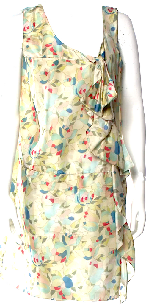 MARNI Italy. MultiColor Abstract Print Silk Mini Dress