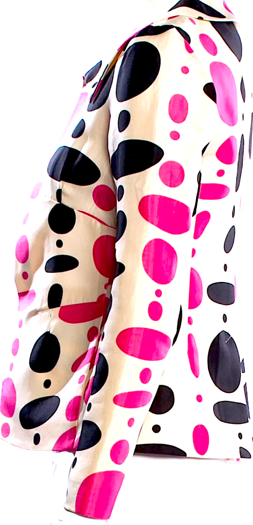 Marni Italy. Polka Dot Cotton/Silk Blend Print Blazer
