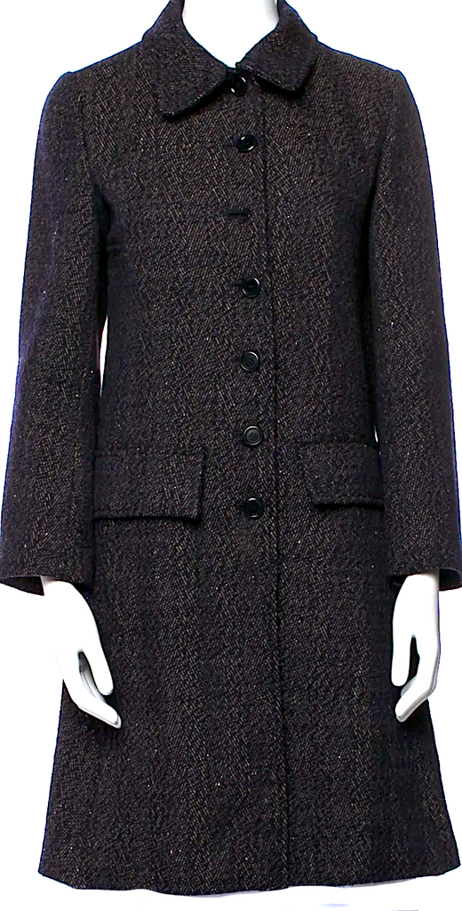Marni Italy. Blue Cashmere Pointed Collar Coat
