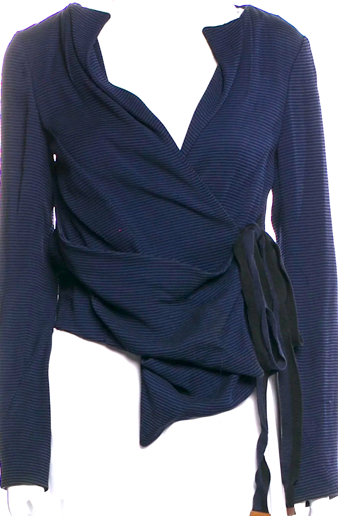 Marni Italy. Blue Rayon Blend Striped Evening Jacket