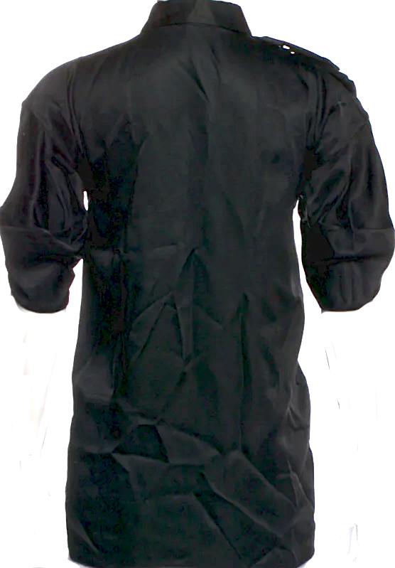 Marni ITALY. Black Acetate Three-Quarter Sleeve Button-Up Top