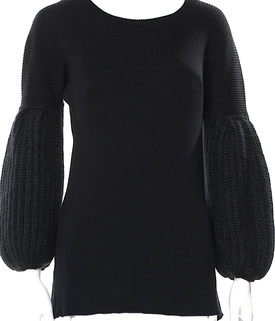 Miu Miu Italy. Vintage 2006 Collection Black Cotton/Mohair Sweater