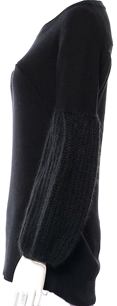 Miu Miu Italy. Vintage 2006 Collection Black Cotton/Mohair Sweater