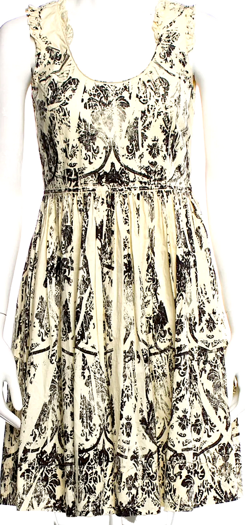 Miu Miu Italy. Vintage Cotton Printed Knee-Length Dress