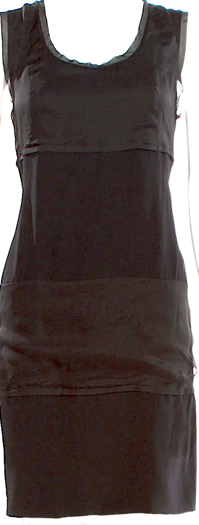 Miu Miu Italy. 2009 COLLECTION. Black Silk Vintage Mini Dress