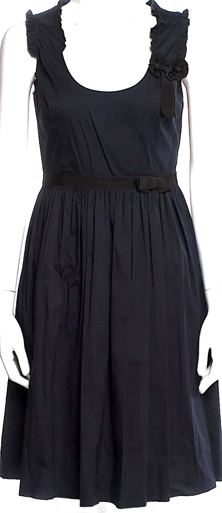 Miu Miu Italy. Vintage Black Cotton/Elastane Blend Mini Dress