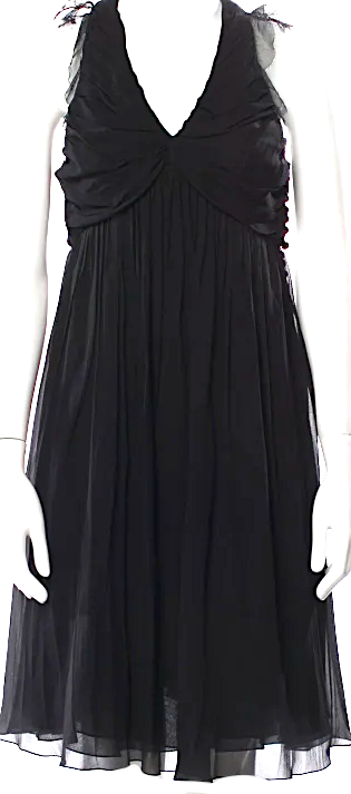 Nina Ricci Paris. Vintage Black Silk 1990s Collection Dress