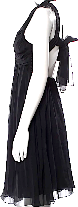 Nina Ricci Paris. Vintage Black Silk 1990s Collection Dress