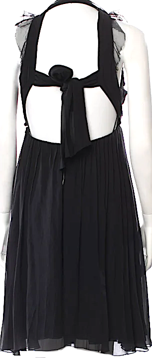 Nina Ricci Paris. Vintage Black Silk 1990s Collection Dress