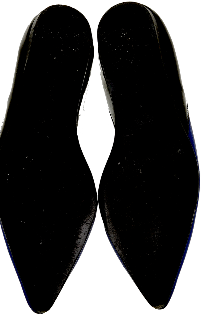 PIERRE HARDY Paris. Blue/Black Leather D'Orsay Flats