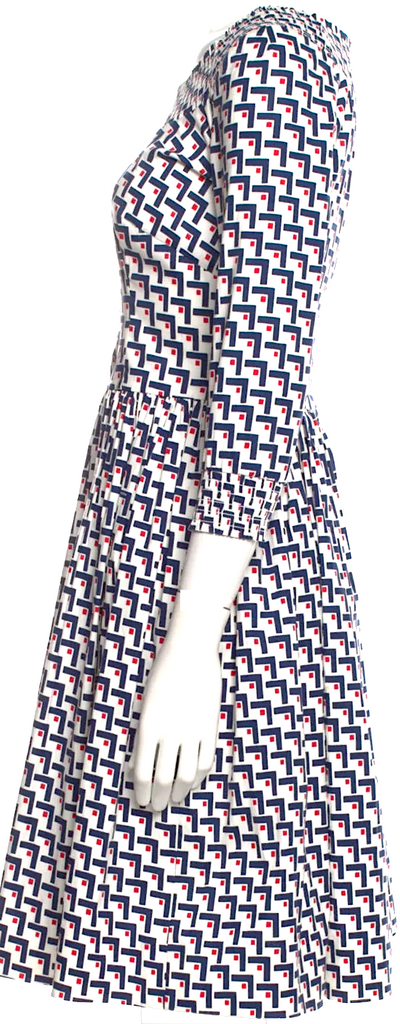 Prada Italy. 2014 Collection Cotton Blend Printed Knee-Length Dress