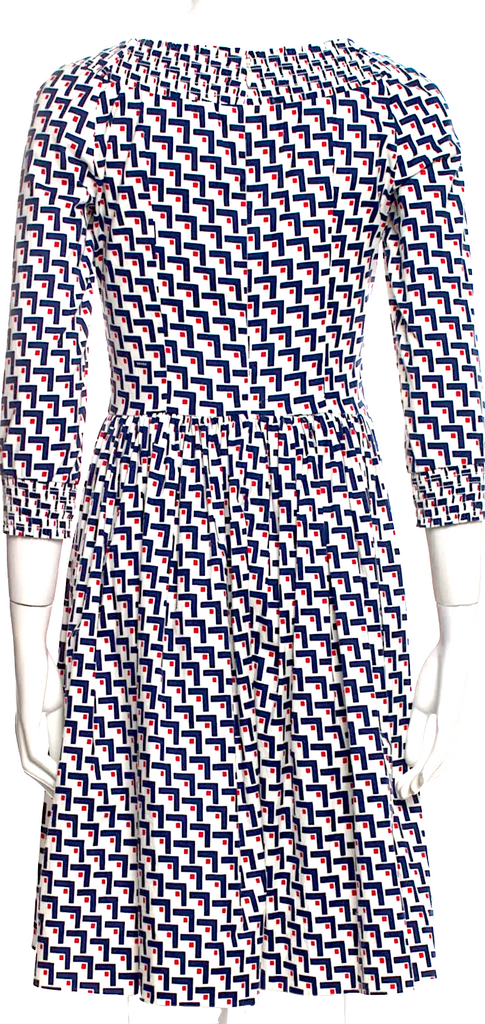 Prada Italy. 2014 Collection Cotton Blend Printed Knee-Length Dress