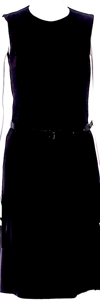 PRADA ITALY. Vintage 2000s COLLECTION Black Silk Blend Knee-Length Dress