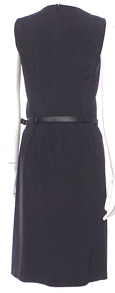 PRADA ITALY. Vintage 2000s COLLECTION Black Silk Blend Knee-Length Dress