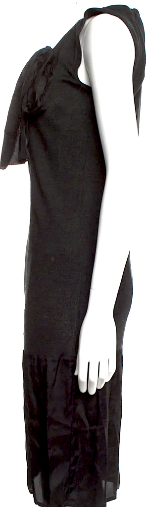 Prada Italy. 2008 COLLECTION. Vintage Black Silk Knee-Length Dress