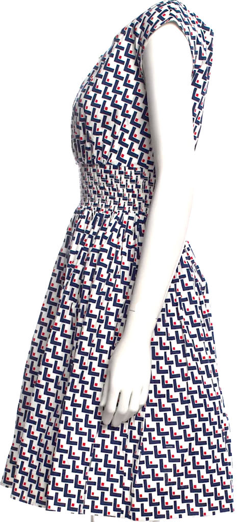 Prada Italy. 2014 Collection. Cotton/Elastane Blend Printed Knee-Length Dress