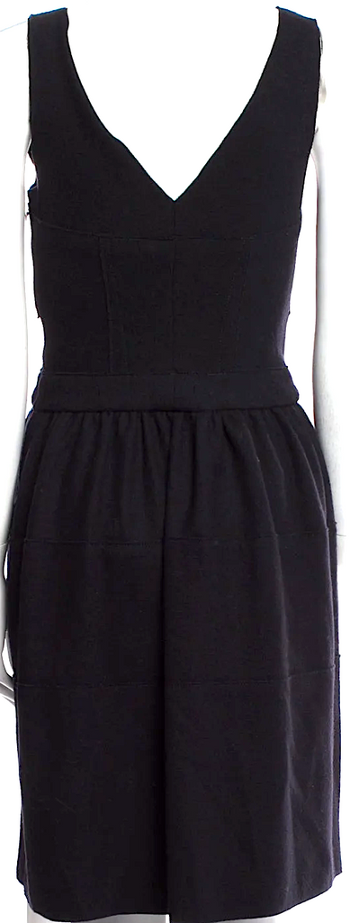 Prada Italy. Black Viscose/Poly Blend Knee-Length Dress