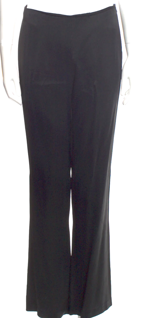 Prada Italy. Vintage Black Acetate/Viscose Wide Leg Pants