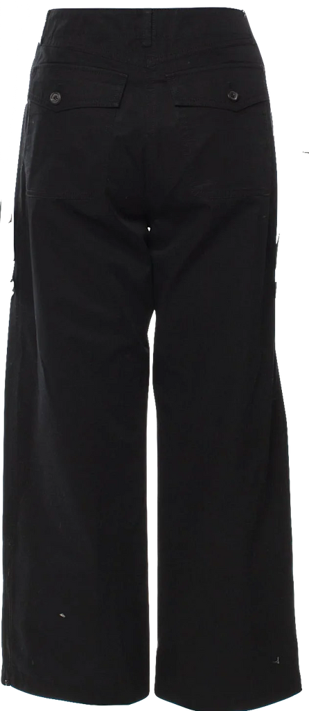 PRADA Italy. Vintage Wide Leg Black Cotton Pants