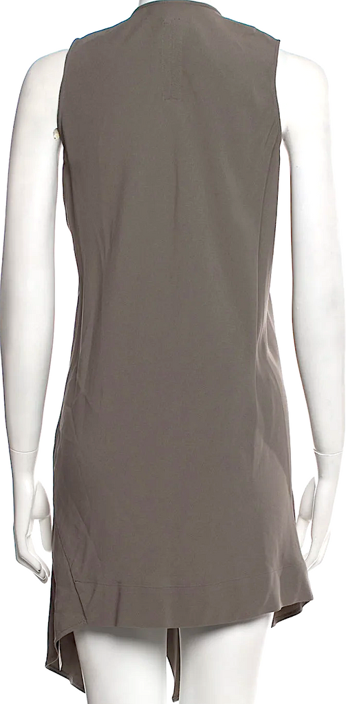 Rick Owens Paris. Grey Silk Knee-Length Dress
