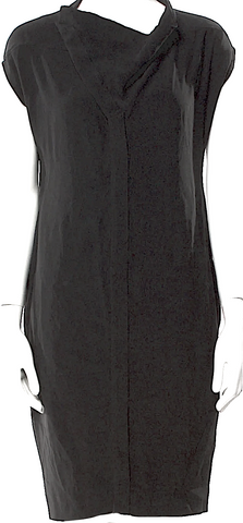 MIU MIU ITALY. Geometric Pattern Poly-Blend Abstract Mod Dress