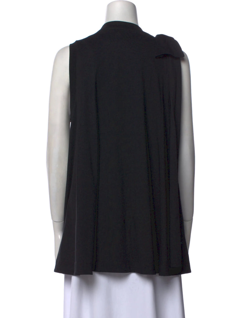 SIMONE ROCHA UK. Black Supima Cotton Cowl Neck Sleeveless Tunic