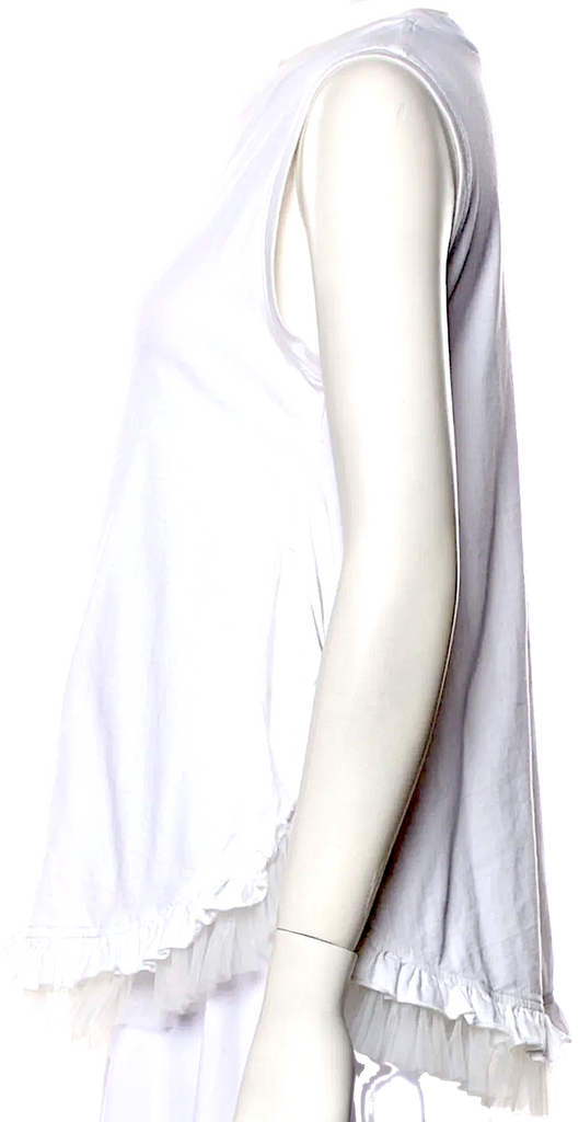 Simone Rocha UK. White Crew Neck Sleeveless Top