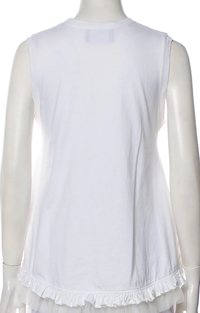 Simone Rocha UK. White Crew Neck Sleeveless Top