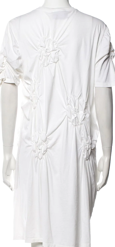 Simone Rocha UK. White Cotton Scoop Neck Knee-Length Dress