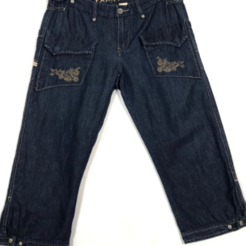 Parasuco Cotton Linen Blend Capri Low Rise Jeans