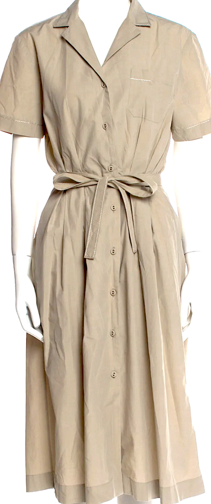 Tomas Maier (OLD BOTTEGA) Neutrals Cotton Midi Length Shirt Dress