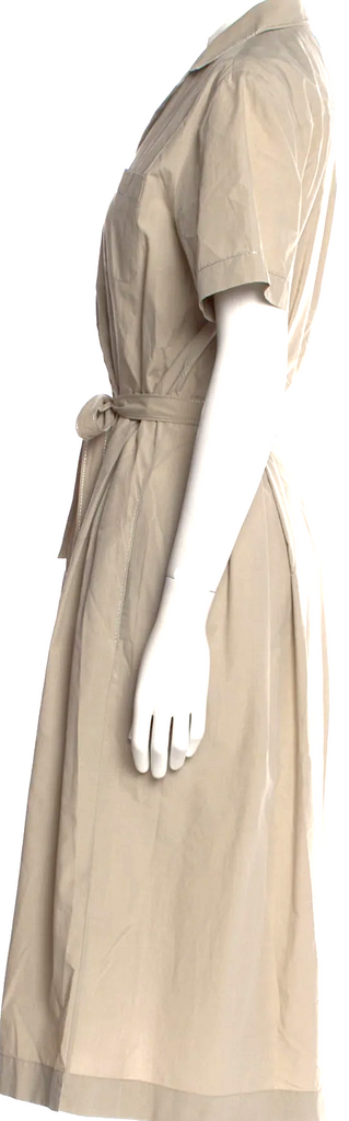 Tomas Maier (OLD BOTTEGA) Neutrals Cotton Midi Length Shirt Dress