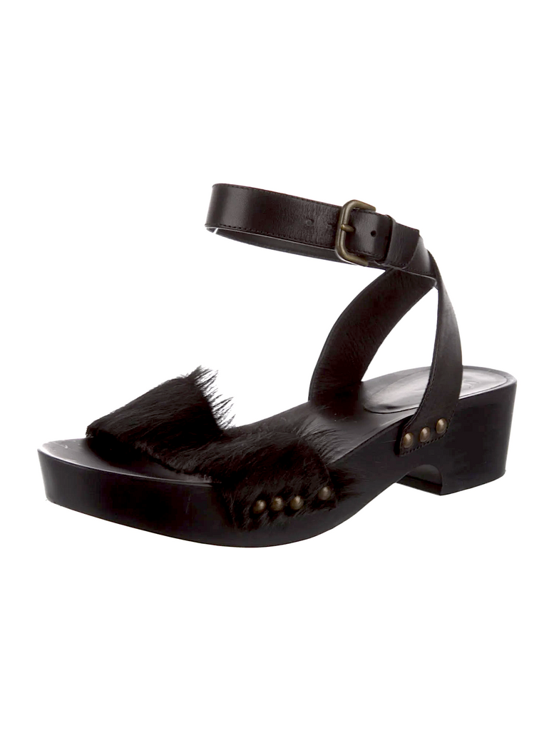 Tomas Maier (Old Bottega) Italy. Black Leather Sandals Size: 39, US 9