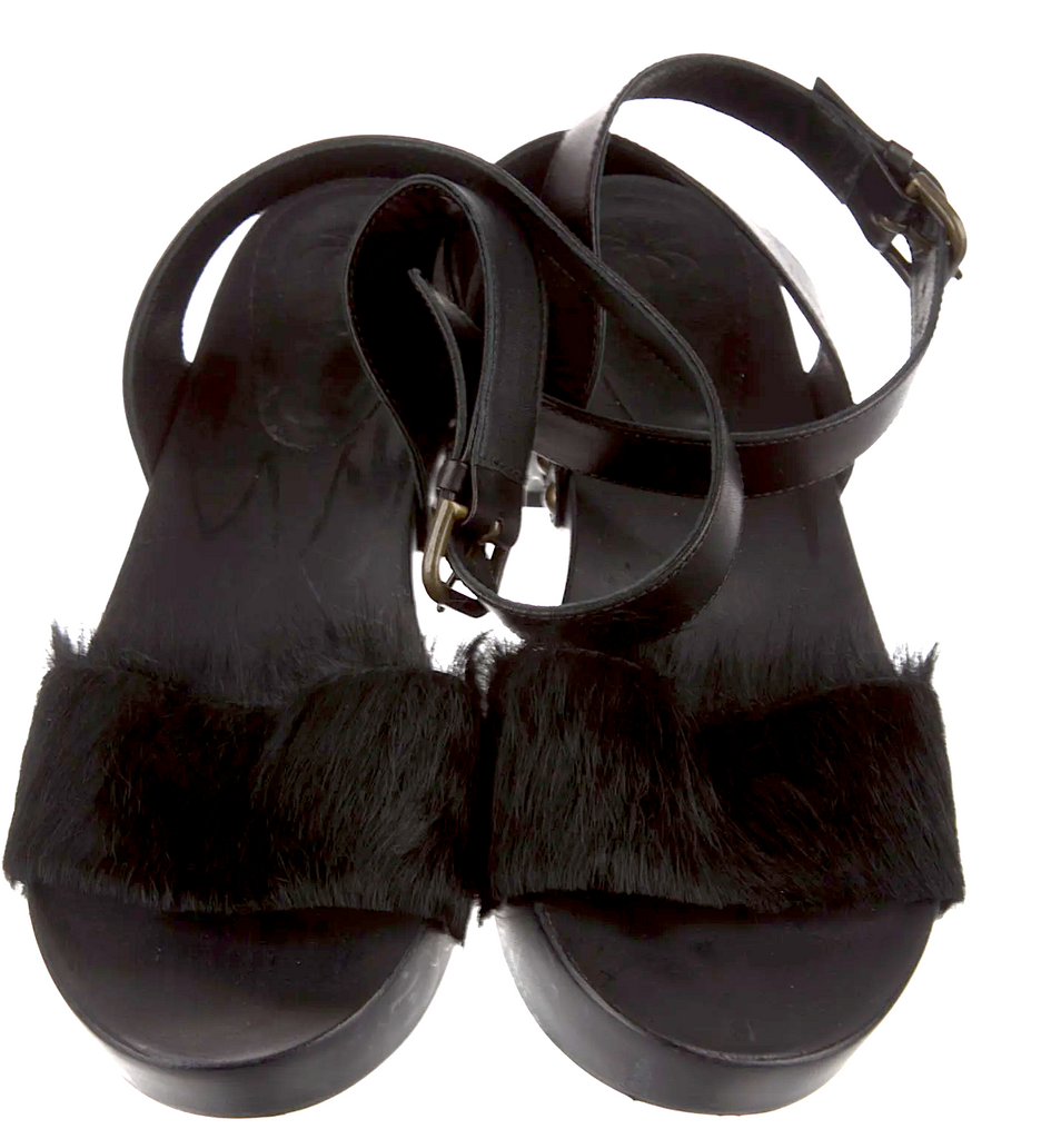 Tomas Maier (Old Bottega) Italy. Black Leather Sandals Size: 39, US 9